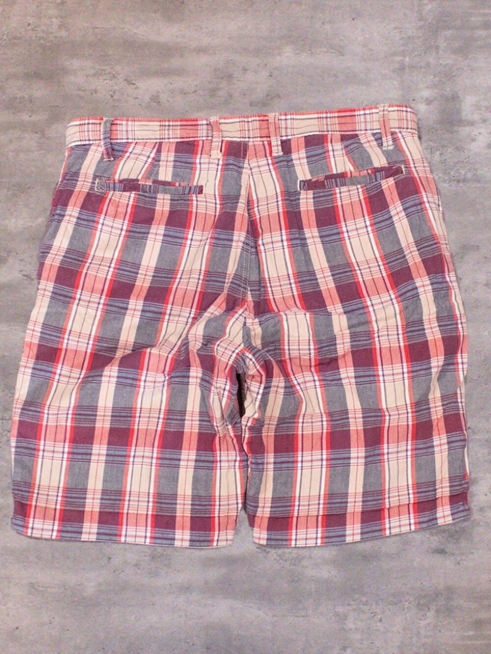 Y2K 2000's 00's Relax Fit Red Plaid Reversible Camo Baggy Fit Wide Legged Shorts